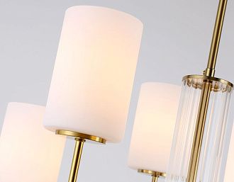 Люстра со стеклянными плафонами на штанге **60- см, 6*E27*60W, K, Ambrella Light High Light LH56215, латунь