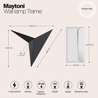 Светильник настенный Maytoni C808WL-L3B, черный/матовый