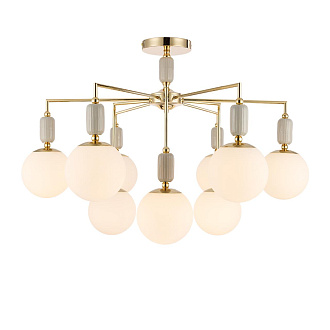 Люстра потолочная 86*59 см, 9*E14 Lumion Vivien 6580/9C французское золото, серый