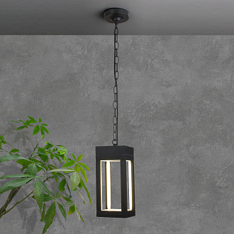 Уличный подвесной светодиодный светильник Frame LED IP54 1528 TECHNO LED черный Elektrostandard
