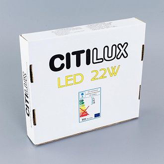 Светильник, 17 см, 22W, 3000К, черный, теплый свет, Citilux Омега CLD50K222, встраиваемый светодиодный