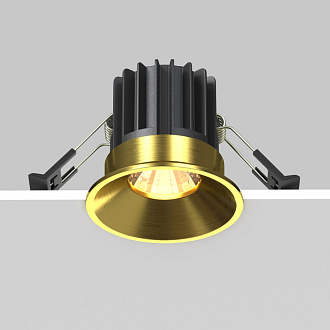 Встраиваемый светильник 6*6*5,3 см, LED, 7W, 3000К, Maytoni Technical ROUND DL058-7W3K-BS латунный, вр 5,4 см