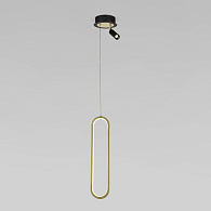 Подвесной светильник 14*14*110 см,  LED*17.1W, 4200 К, Eurosvet Spire 90269/1, черный/золото;черный