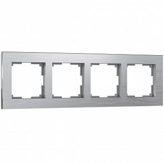 W0041706 Рамка на 4 поста Aluminium, алюминий Werkel, 4690389158070
