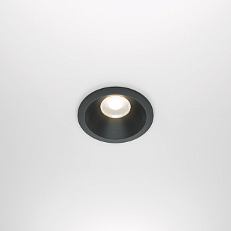 Светильник, 8.5 см, 12W, 3000К, черный, теплый свет, Maytoni Yin DL034-2-L12B, встраиваемый светодиодный