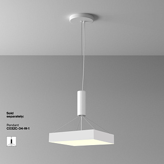 Светильник 40 см, 45W, 3000K, Maytoni Zon C032CL-45W3K-SQ-W, белый