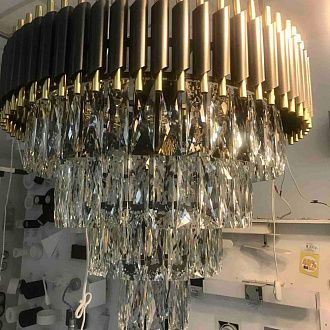 Подвесная люстра Omnilux Corleone OML-69803-08, диаметр 54 см, черный