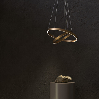 Подвесная люстра 60*60*134 см, LED, 56W, 2600К-3500К, Maytoni Rim MOD058PL-L55BSK латунный