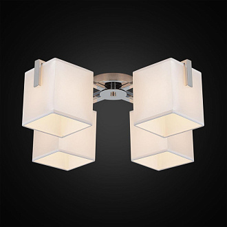 Люстра потолочная Citilux Стенли CL465141 Хром/Бежевый, диаметр 59 см, 4 Е27 х 75W