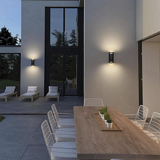 Уличный настенный светильник 6,8*15 см, 1*GU10 LOFT IT Eterno 100006/B черный