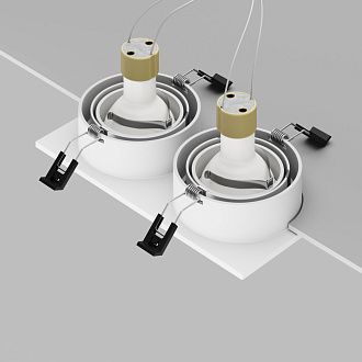 Встраиваемый светильник 17,5*9,2*-2,5 см, 2*GU10*10W, Maytoni Technical Atom DL024-2-02W-1(N), Белый