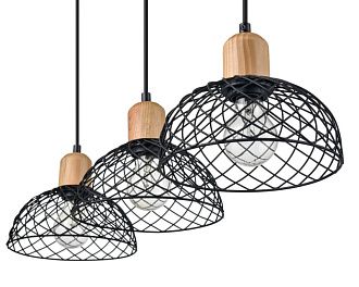 Подвесной светильник 20*72*170 см, 3*E27 черный, бежевый Vele Luce Folk VL6502P03