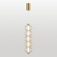 Подвесной светильник 12*65-200 см, 1*LED, 7W, 3000K, Lussole Howard LSP-7346, матовое золото