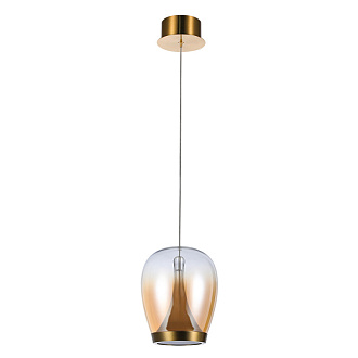Светильник подвесной 18*22 см, 1 LED*15W, 4000 К, Divinare Campo 5875/07 SP-15, Янтарный