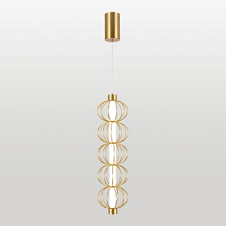 Подвесной светильник 12*65-200 см, 1*LED, 7W, 3000K, Lussole Howard LSP-7346, матовое золото