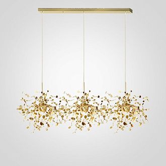 Подвесной светильник Tezani Argent Suspension Linear Gold 3 L110 110*40*40 см, 9*G9*40W, ImperiumLoft 40.2060-3, Золотистый