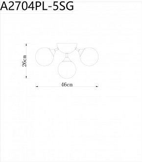 Потолочная люстра Arte Lamp Fobos A2704PL-5SG, диаметр 46 см, золото