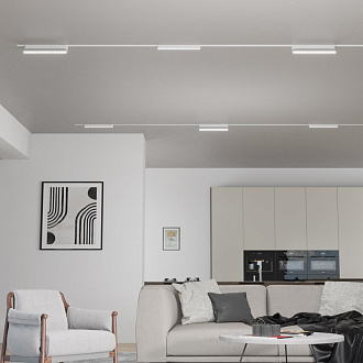 Трековый светильник для низковольтного шинопровода 33*2,5* см, LED 18W*3000 К, Novotech Shino Smal, белый, 359245