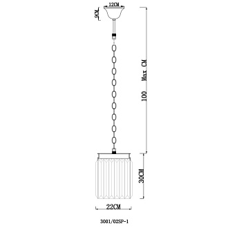 Подвесной светильник Divinare Nova 3001/02 SP-1, хром-хрусталь