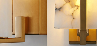 Бра Marble square Wall Lamp 18*18*24 см, 1*E27*60W, ImperiumLoft 44.235, Латунь