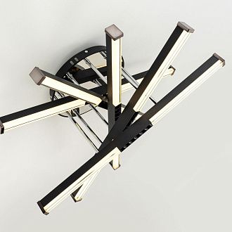 Светильник 60*60*30 см, LED*68W, 3000-6000K, Modelux  MDL.9371.600CL BK, Чёрный, Хром