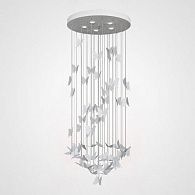Подвесная люстра Night Butterflies Chandelier D40 H100 40*40*100 см, 5*GU10*9W, ImperiumLoft 40.208, Белый