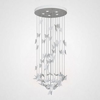 Подвесная люстра Night Butterflies Chandelier D40 H100 40*40*100 см, 5*GU10*9W, ImperiumLoft 40.208, Белый