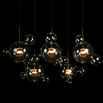 Подвесной светильник 165*60*68 см, 5*LED*10W LOFT IT Bolle 2027-S5 Blue золото