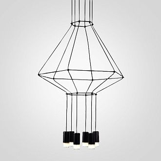 Подвесной светильник Via Wireflow polyhedral 0307 Pendan Light 55*55*500 см, 6*G9*20W, ImperiumLoft Via01, Чёрный