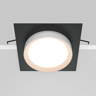 Светильник 11 см, Maytoni Downlight Hoop DL086-GX53-SQ-BW, черный-белый