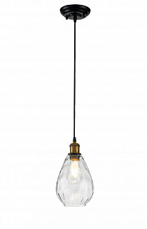 Подвесной светильник 160*160*320/1840 мм, 1*E27 чёрный Indigo Piuro V000293, 11027/1P Clear