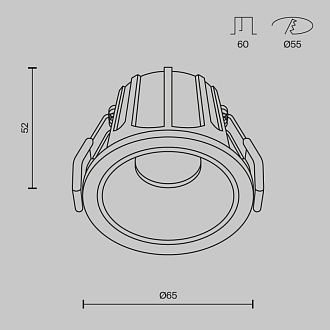 Светильник 7 см, 10W, 4000K, Technical DL043-01-10W4K-D-RD-WB, белый-черный, 36°, Dim, Triac