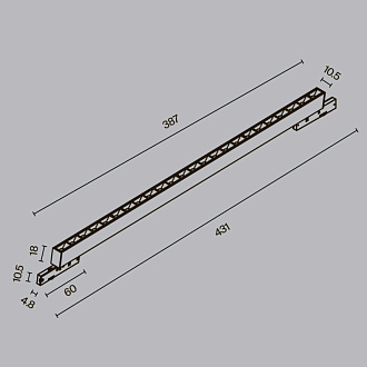 Трековый магнитный светильник 39 см, 20W, 3000K, Maytoni Points TR193-1-20W3K-M-B, черный
