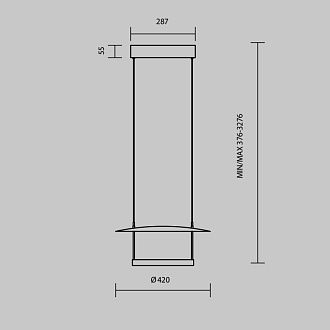 Подвесной светильник с диммером 42*42*327,6 см, LED*23W, 3000K, Maytoni Ambience MOD280PL-L23B3K1, черный