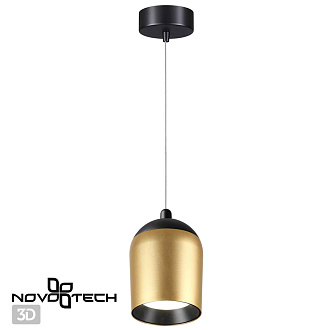 Подвесной светодиодный светильник Novotech Kamp 358515, 15W LED, 4000K, черный-золото