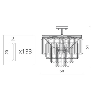 Подвесной светильник диаметр 50 см Nova DIVINARE 3001/01 PL-9