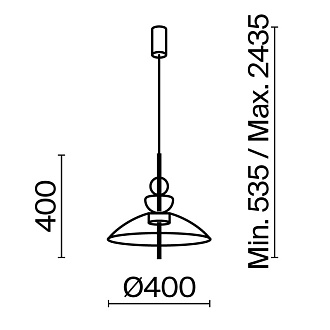 Подвесной светильник  40*67,9 см, LED 1 12W, 3000К, Черный Maytoni Bangkok MOD185PL-L6B3K3