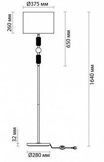 Торшер с декоративными элементами ODE4861/1F, золото