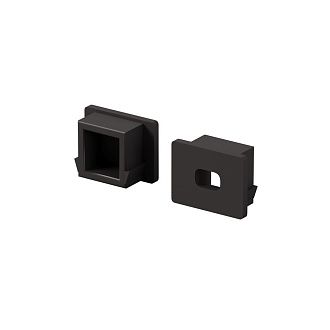 Комплект заглушек (для профиля 16×12) 10 шт., ALM-005-B-EC 642022, 1*2*1 см, Maytoni Led Strip 642022, Черный