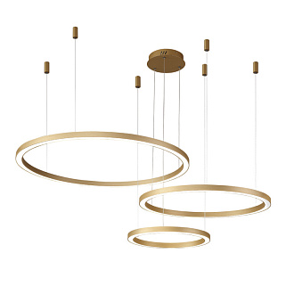Светильник 120 см, 158W, 3000-6300K, Crystal Lux FORTUNA SP158W LED D400+600+800 GOLD, золото