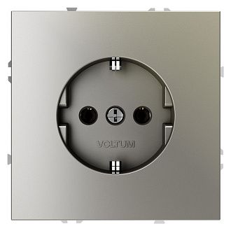 Розетка встраиваемая Voltum S70 с заземлением 16А, шелк пластик Soft touch VLS040104