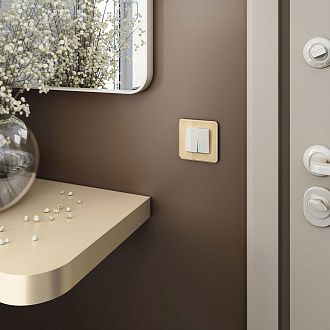 W0012443 Рамка на 1 пост Elite, айвори, стекло Werkel, 4690389180682