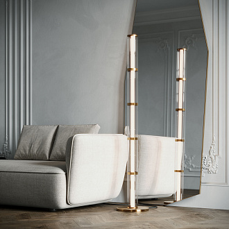 Напольный светодиодный светильник 30*30*160 см, *LED, 40W, 3000 Eurosvet Stark 80537/1, латунь