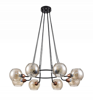 Подвесная люстра  78*95 см, 8*E14 черный, медь Vele Luce Imelda VL5832P08