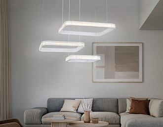 Светильник подвесной 72*50*90 см,  105W, 3000К, белый Ambrella Acrylica Original FA6165