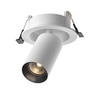 Встраиваемый светильник 12 8 см, LED*7W, 3000K, Maytoni FOCUS LED 50° C071CL-7W3K-WB, Белочерный, вр 8,5 см