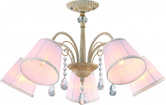 Светильник потолочный диаметр 65 см  Arte Alexia A9515PL-5WG белый с позолотой