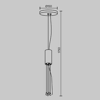 База накладная 15*15*175 см, Maytoni Technical Zon C032C-04-MG-1 золото матовое