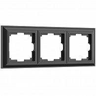 W0032208 Рамка на 3 поста Fiore, черный матовый Werkel, 4690389160417