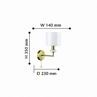 Бра F-Promo Marbella 2347-1W, D230*W140*H350, латунь